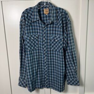 Resistol Double pearl snap flannel long sleeve shirt